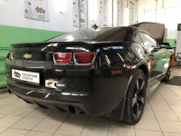 Отключение и удаление катализаторов, установка пламегасителей на Chevrolet Camaro 3.6i 308hp (Фото 5)